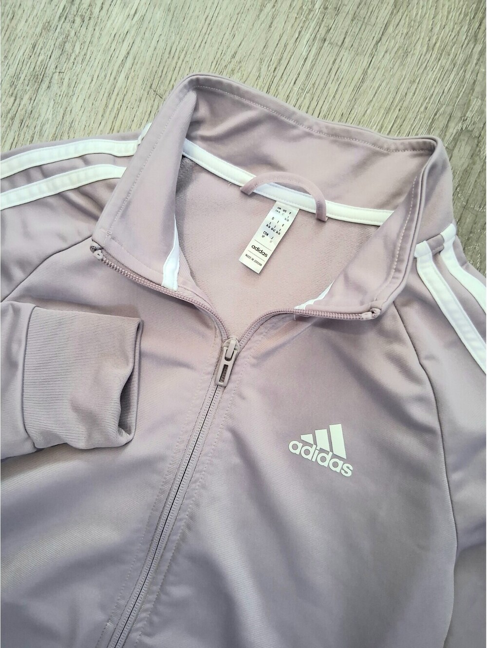 adidas Originals Women's Essentials (M) Mauve Purple White Stripe Track Jacket